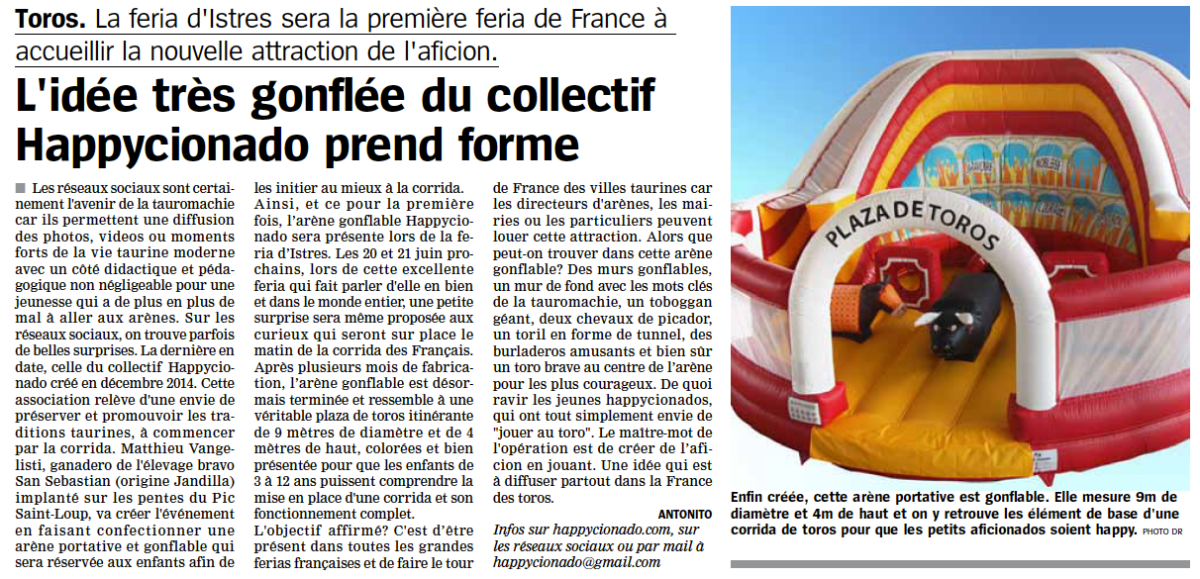 Happycionado dans La Marseillaise